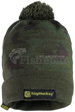 RidgeMonkey Bobble Beanie Hat Camo, Хаки