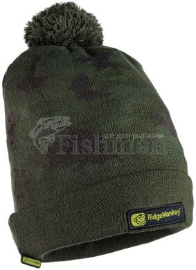 RidgeMonkey Bobble Beanie Hat Camo, Хаки