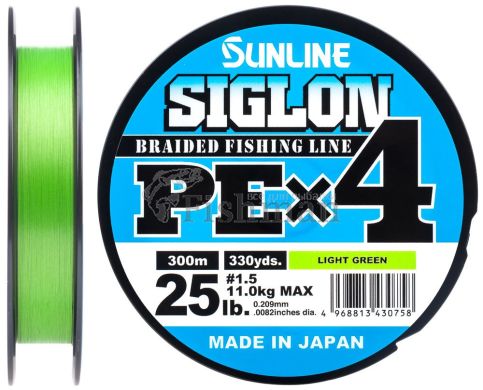 Sunline Siglon PE х4 - 300 м, 0.209 мм., 11,34 кг.(25 lb)