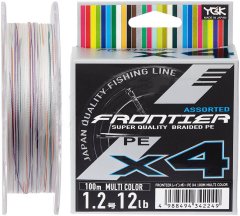 YGK Frontier X4 100m multi color, 0.148 мм.(#0.8), 3,62 кг.(8 lb)