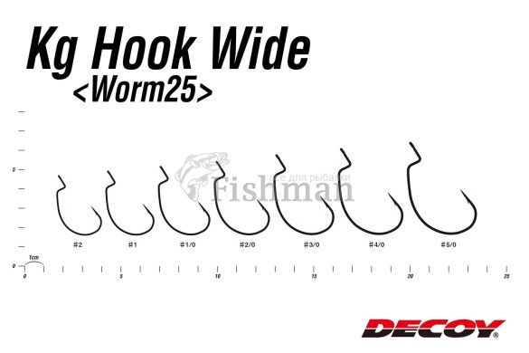 Decoy Worm 25 Hook Wide, 8, 1/0