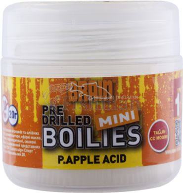 Brain P.apple acid pre drilled mini boilies, 10, 20, sinking