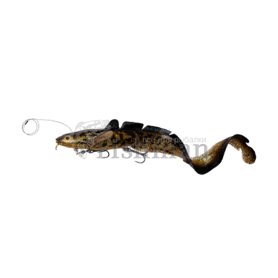 Savage Gear 3D Line Thru Burbot 360FS, BLACK GOLD UV