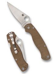 Spyderco Para Military 2 Brown Micarta CPM Cru-Wear