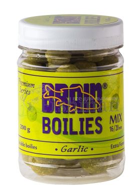 Бойлы Brain Garlic (Часник) Soluble 200 gr, mix 16-20 mm, mix 16-20, 200, тонучий
