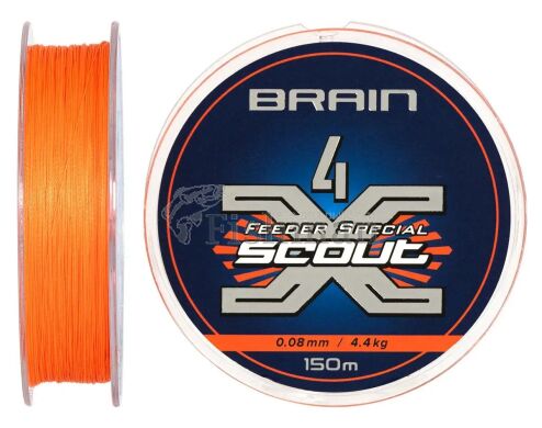 Brain Scout 4X 150m (fluoro Orange), 0,08 мм, 4,4 кг