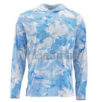 Simms SolarFlex Hoody Print Cloud Camo Blue, M