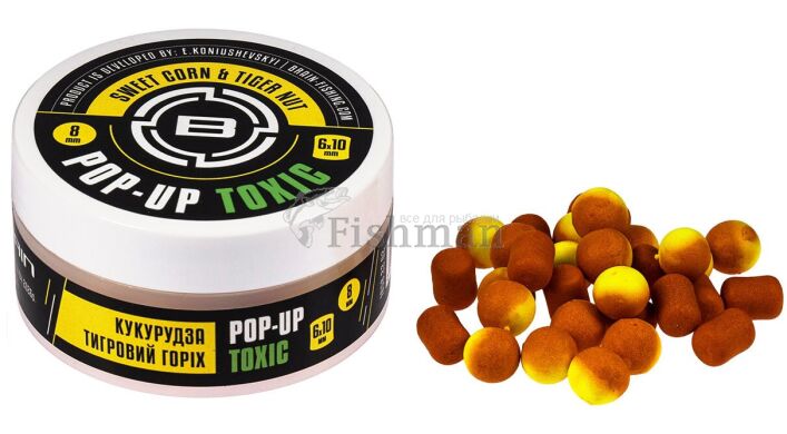 Brain Toxic Pop-Up Sweet Corn & Tiger Nut, 10+8*12 мм, 34, floating