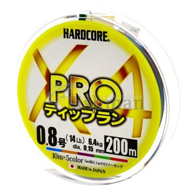 Duel Hardcore X4 PRO 200m 5Color, 0.104 мм.(#0.4), 3,62 кг.(8 lb)