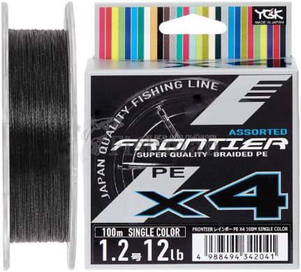 YGK Frontier X4 Assorted Single Color, 0.260 мм.(#2.5), 11,34 кг.(25 lb)