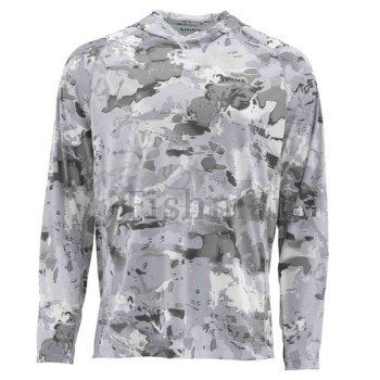 Simms SolarFlex Hoody Print Cloud Camo Grey, L