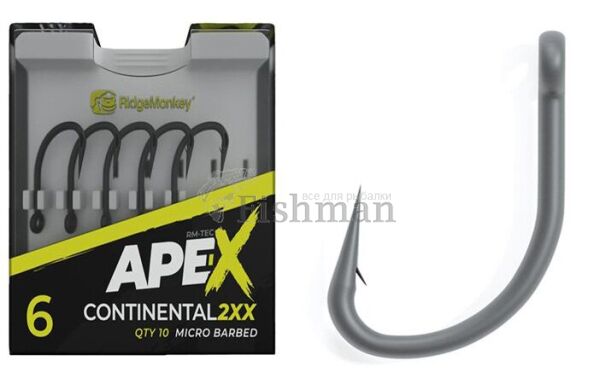 RidgeMonkey Ape-X Continental 2XX Barbed, 10, 4
