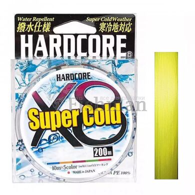 Duel Hardcore Super Cold X8 200m Hi-Vis Yellow, 0.128 мм.(#0.6), 5,8 кг