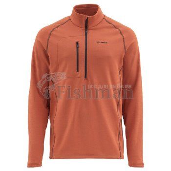 Simms Fleece Midlayer Top Simms Orange, L