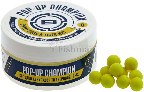 Brain Champion Pop-Up Sweet Corn & Tiger Nut (кукуруза + тигровий орех), 10, 34, floating