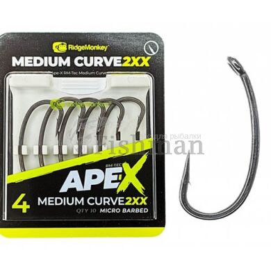 RidgeMonkey Ape-X Medium Curve 2XX Barbed, 10, 4