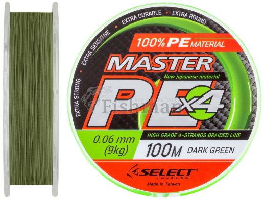 Select Master PE 100 м зелёный, 0,06 мм, 9.07 кг.(20 lb)