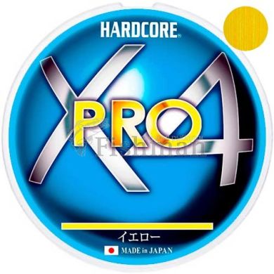 Duel Hardcore X4 PRO 150m yellow, 0.128 мм.(#0.6), 5.44 кг(12 lb)