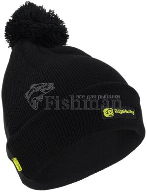 RidgeMonkey Bobble Beanie Hat Black, чорний