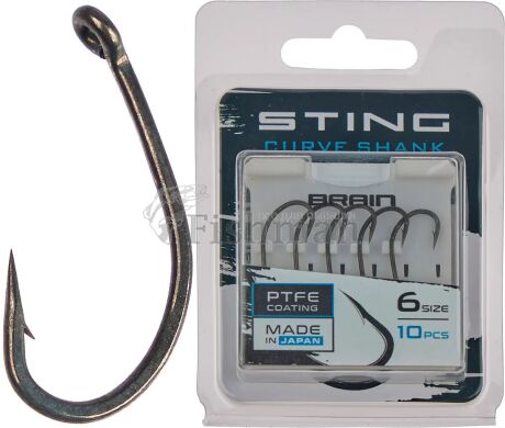 Brain Sting Curve Shank, 10, 4