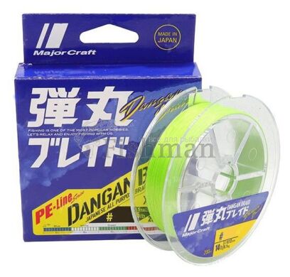 Major Craft Dangan Braid X4 150m , 0.128 мм.(#0.6), 5.44 кг(12 lb)